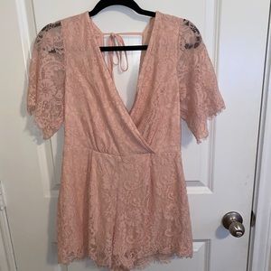 Pink Lacey romper